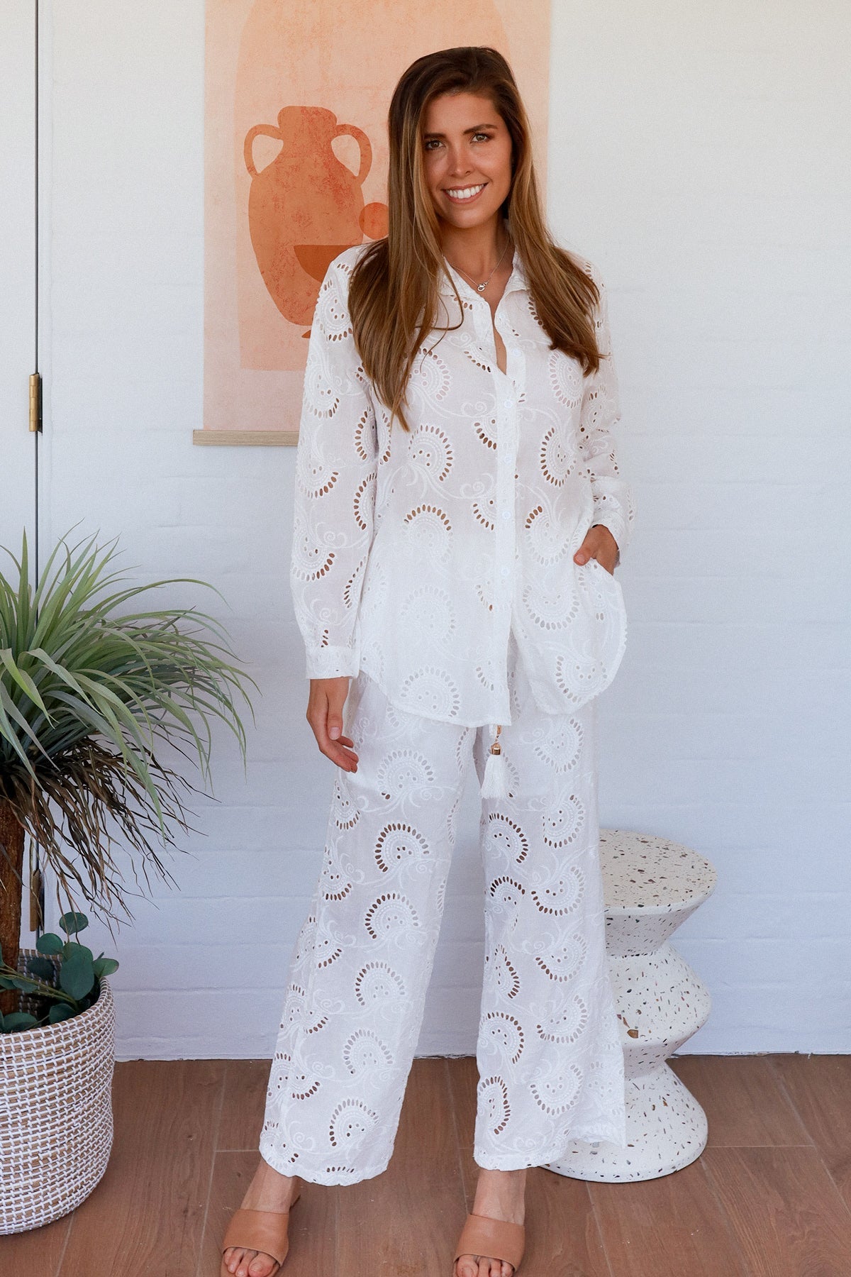 Demi Lace Embroidery Shirt
