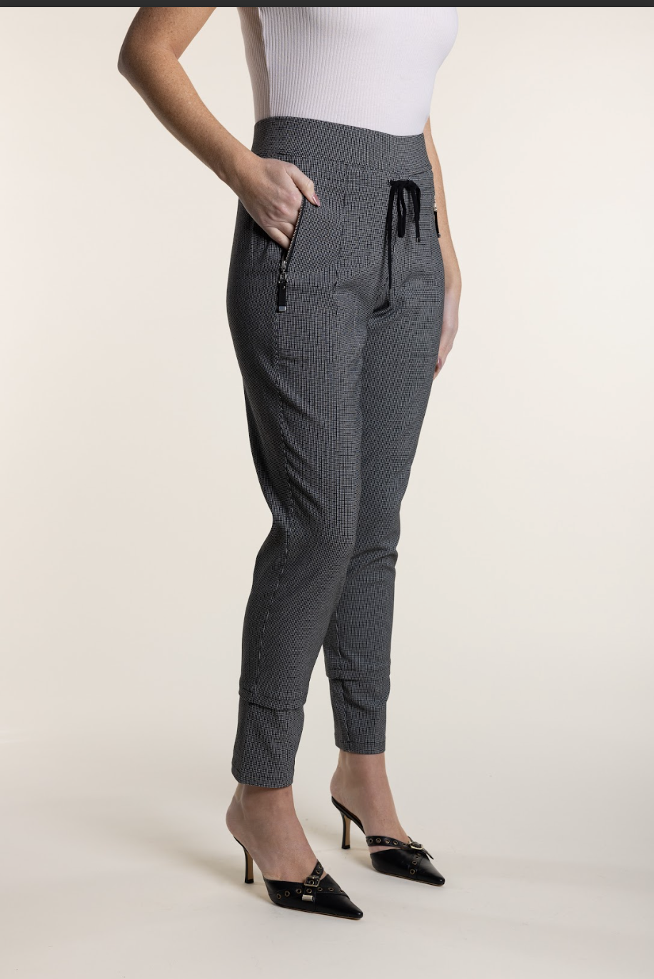Ponti Pull on Pants - Mini Check