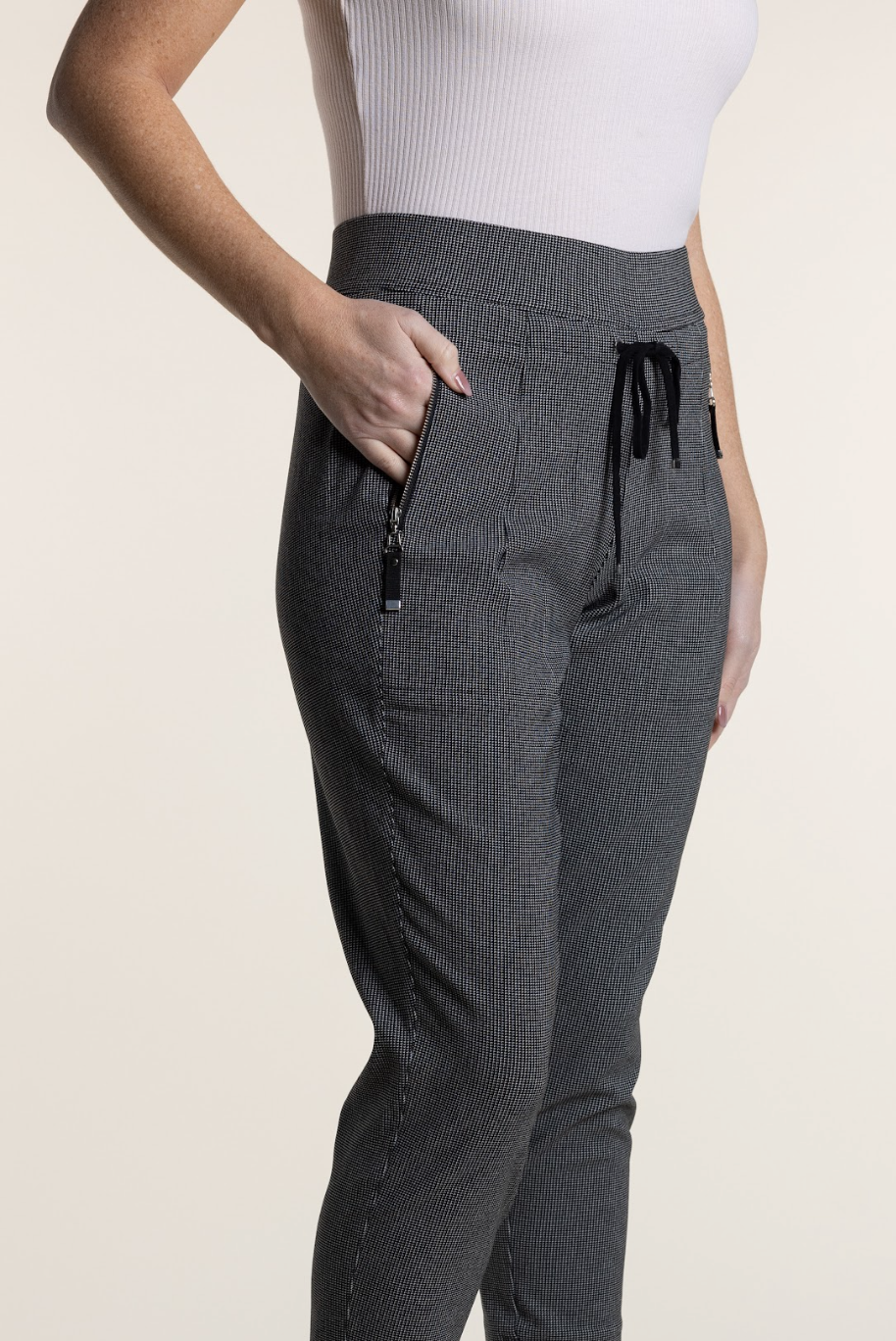 Ponti Pull on Pants - Mini Check