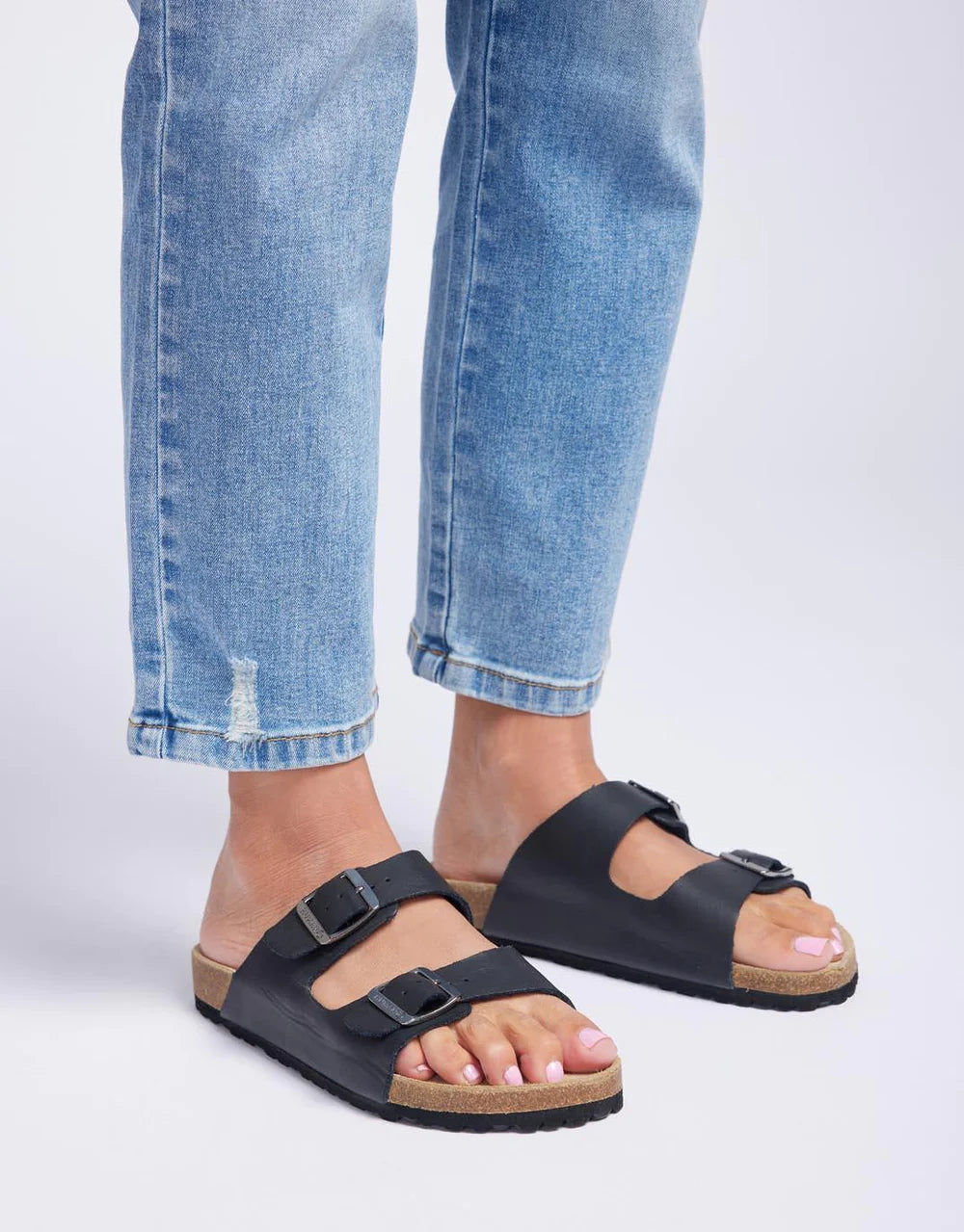 Human Lynx Leather Slides