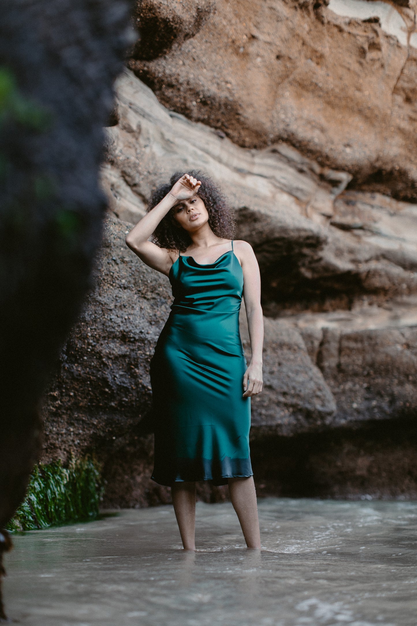 Emerald Elegance Midi Dress