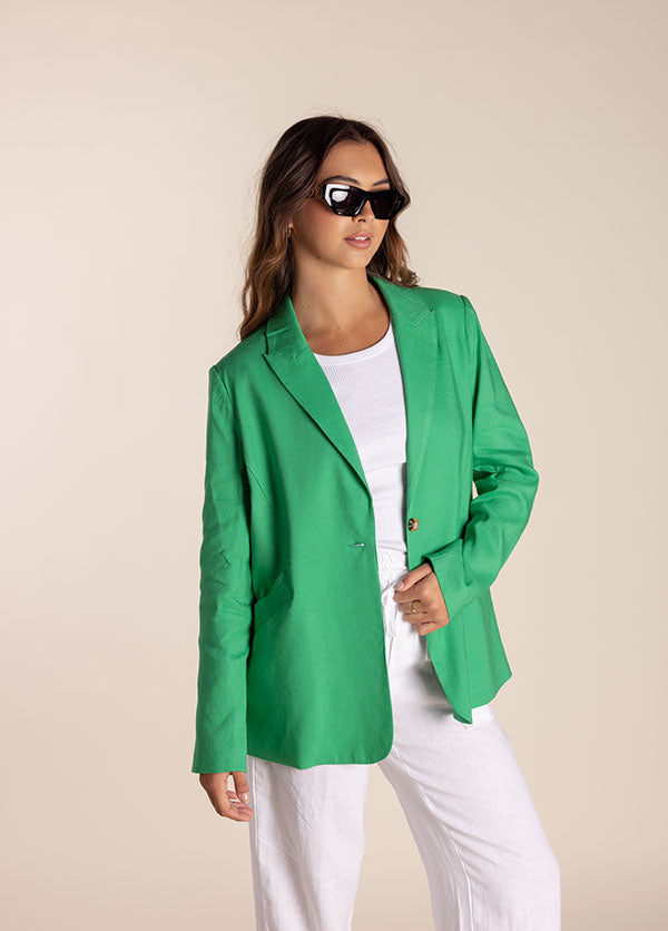 Linen Seaside Blazer - green 